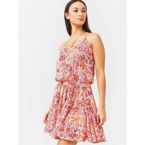 Poupette St Barth Laurie dress pink orange mini beaded XS